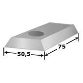 Matrice carrée trapèze 75 Ø 4,2 à 21,7 mm